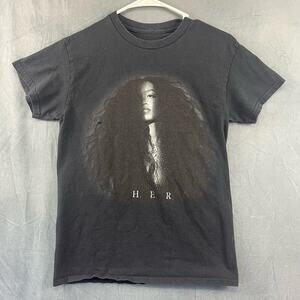 H.E.R. Shirt Fitted Band R and B Singer Bay Area Black on Black Women's Small